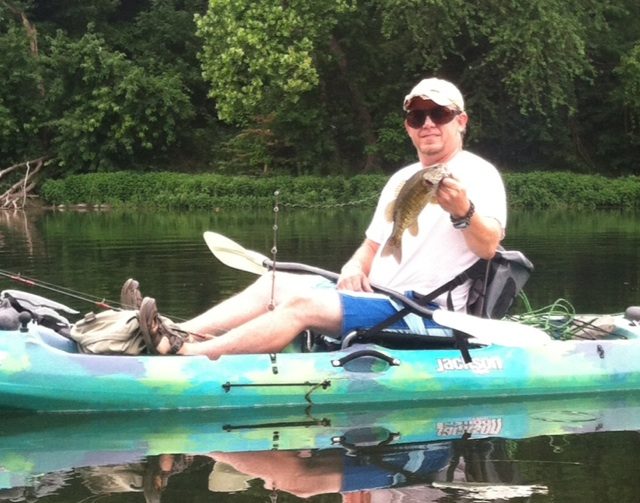 Caught in the Juniata River using a silver-yellow Timberwolf