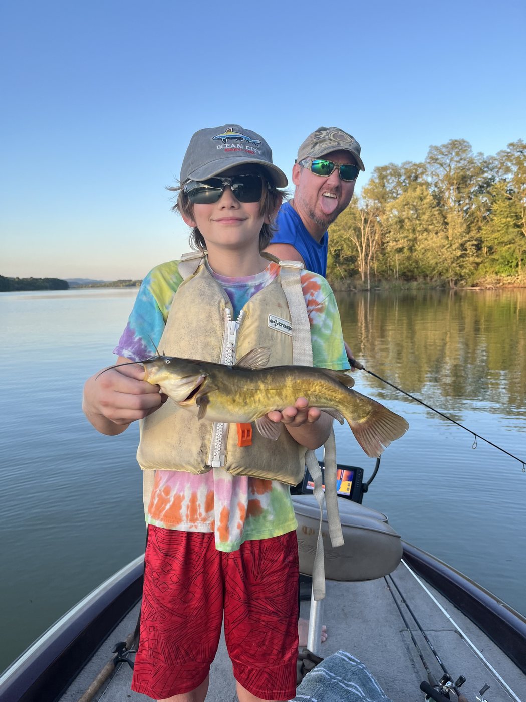 A bullhead caught from the boat