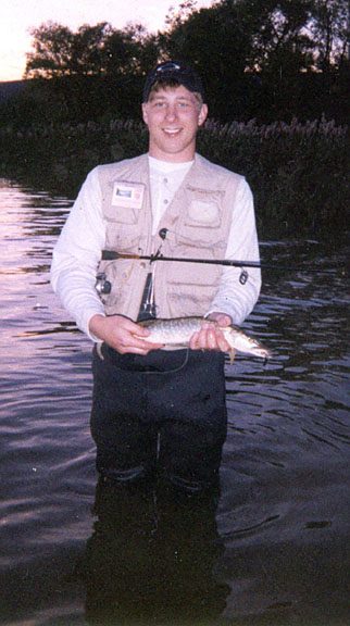 A pike or musky caught on a handmade Timberwolf in-line spinner.