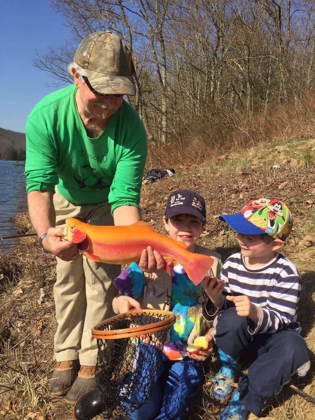 A trout caught on a handmade Timberwolf in-line spinner.