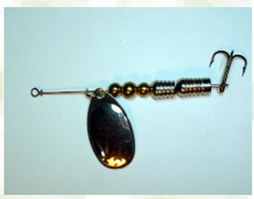 Plain silver Timberwolf spinner, size #3, with treble hook.