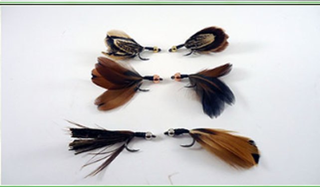 Close view of a hand-tied pheasant tail on a Timberwolf spinner.