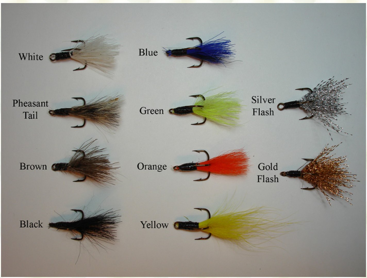 Hand-tied Timberwolf tails in all ten colors.